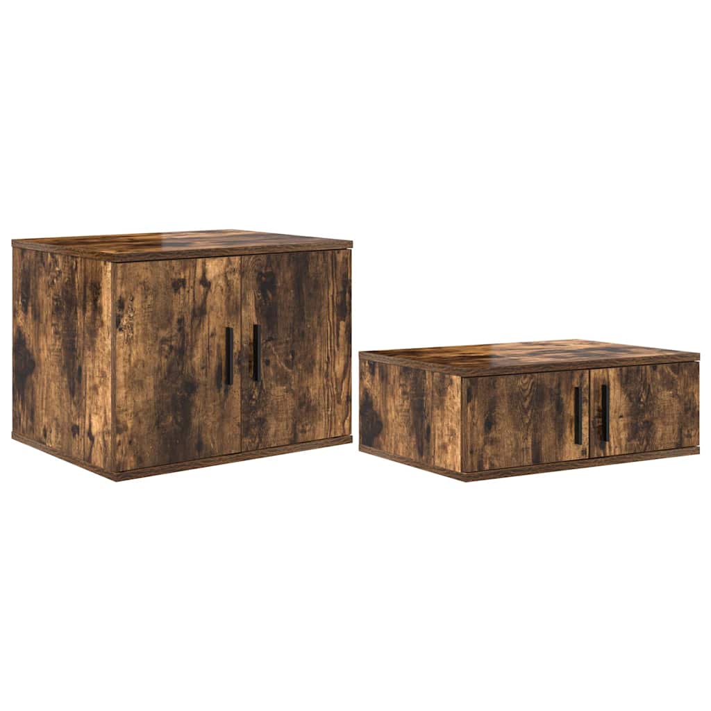 Storage Cabinet 2 pcs Smoked Oak 103 x 41 x 40 cm