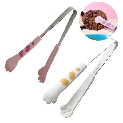 Cute Cat Paw Silicone Clip Salad Bread Cooking Food Serving Tongs Bbq Tong Utensil Cooking Clip Clamp Salad Serving Bbq Tools