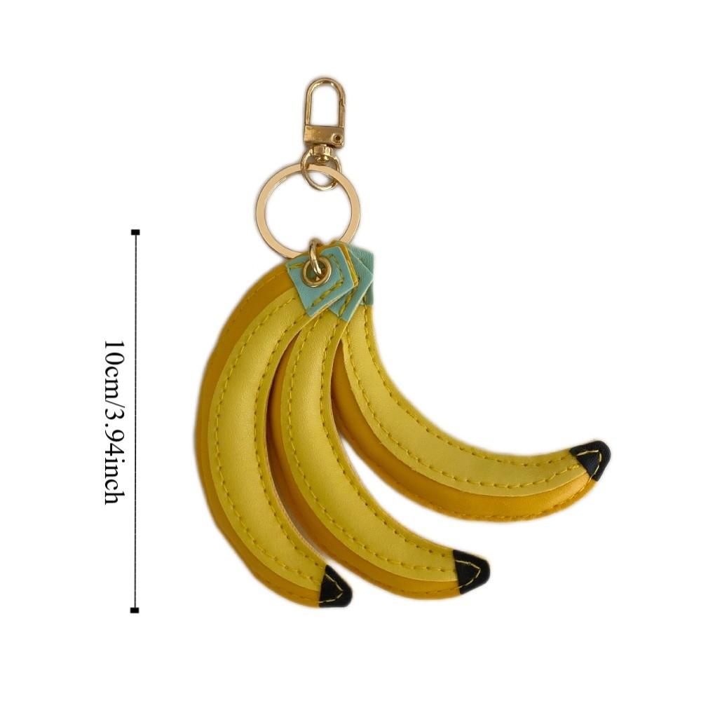 PU Banana Fruit Banana Keychain Cute Fashion Fruit Key Ring Portable PU Leather Pendant  Female