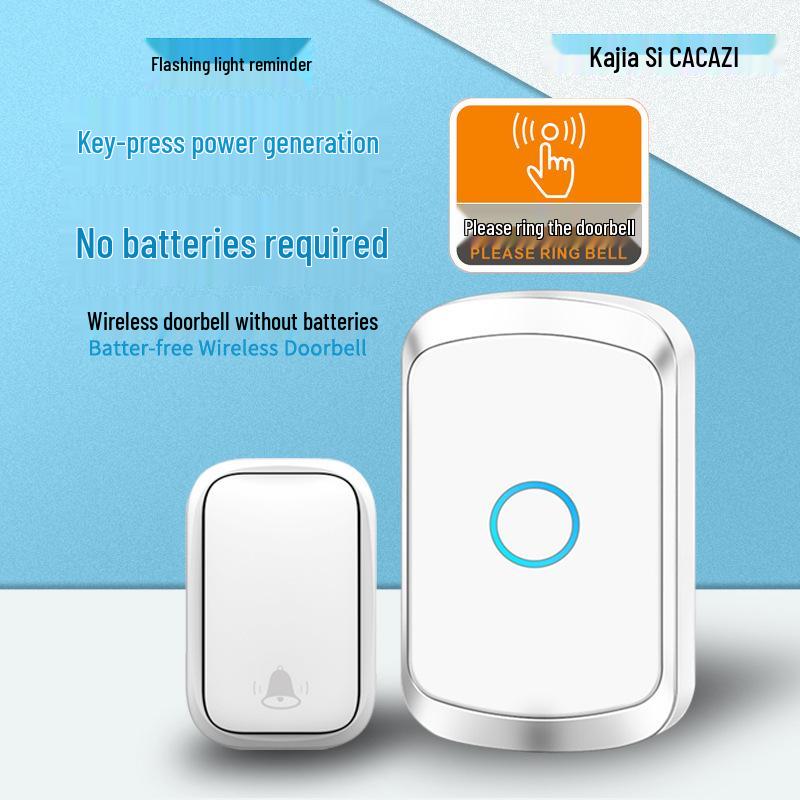 Wireless Waterproof Self-Powered Smart Doorbell - Battery-Free Long-Range Remote Control for Home