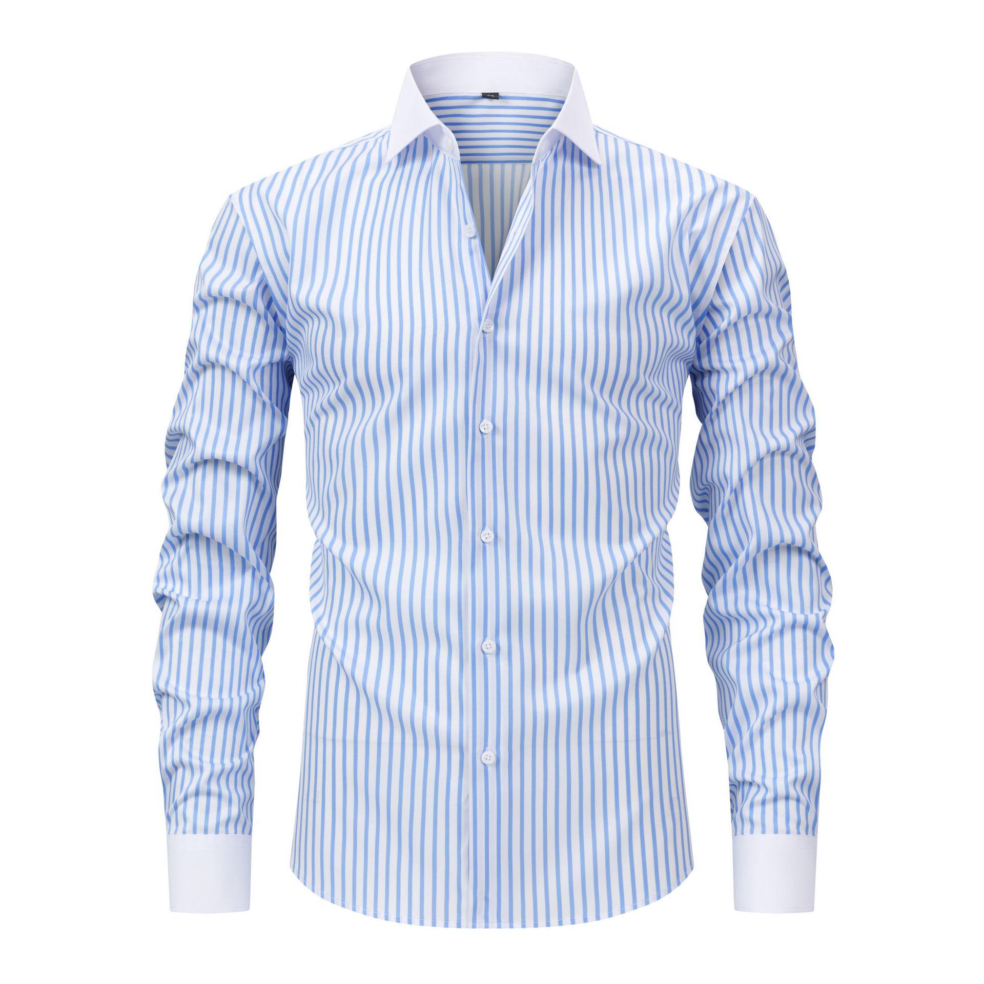 Wrinkle-Free Men s Windsor Collar Long Sleeve Stretch Shirt Size XXXL