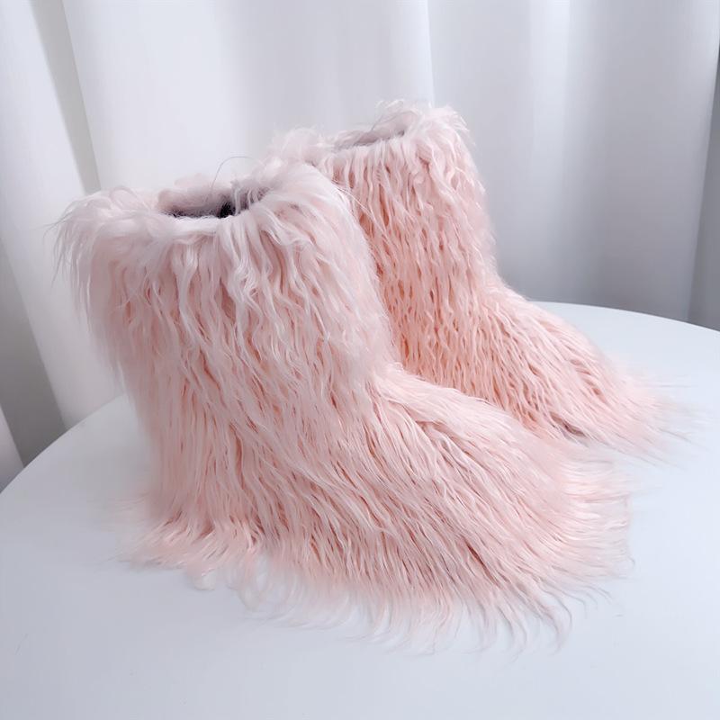 Fashion IPPEUM Winter Fur Boots 2025 Knee High Boots For Women Over The Knee Shoes Plush Long Boots