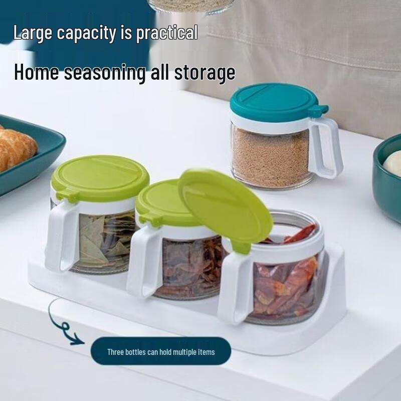 Chahua 3-Piece Round Glass Seasoning Set