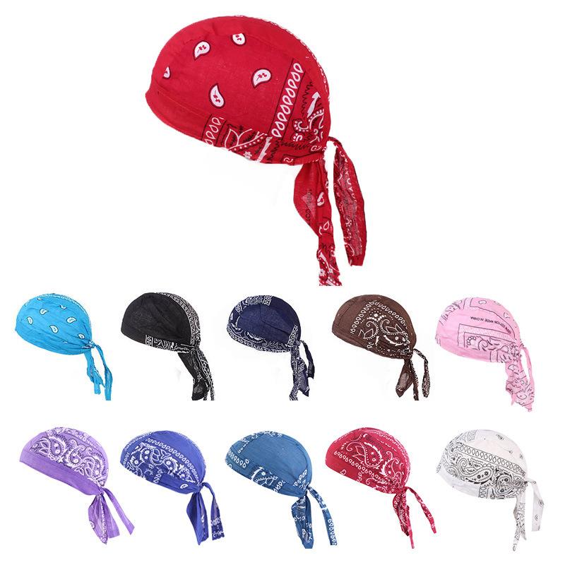 Baumwolle Radfahren Pirate Bandana Männer Frauen Headwraps Fahrrad Stirnband Kopftuch Schweiß Wicking Beanie Hip-Hop Turban Kopf Schal