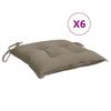 VidaXL Set of 6 Pallet Cushions, Waterproof Seat Pad, Garden Cushion, Outdoor Decoration Terrace, Taupe 361533
