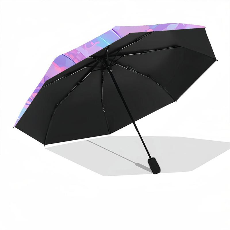 1pc Pastel Snake Print Automatic Open/close Folding Umbrella, Compact Portable Travel Umbrella, Durable Construction Yy250809085