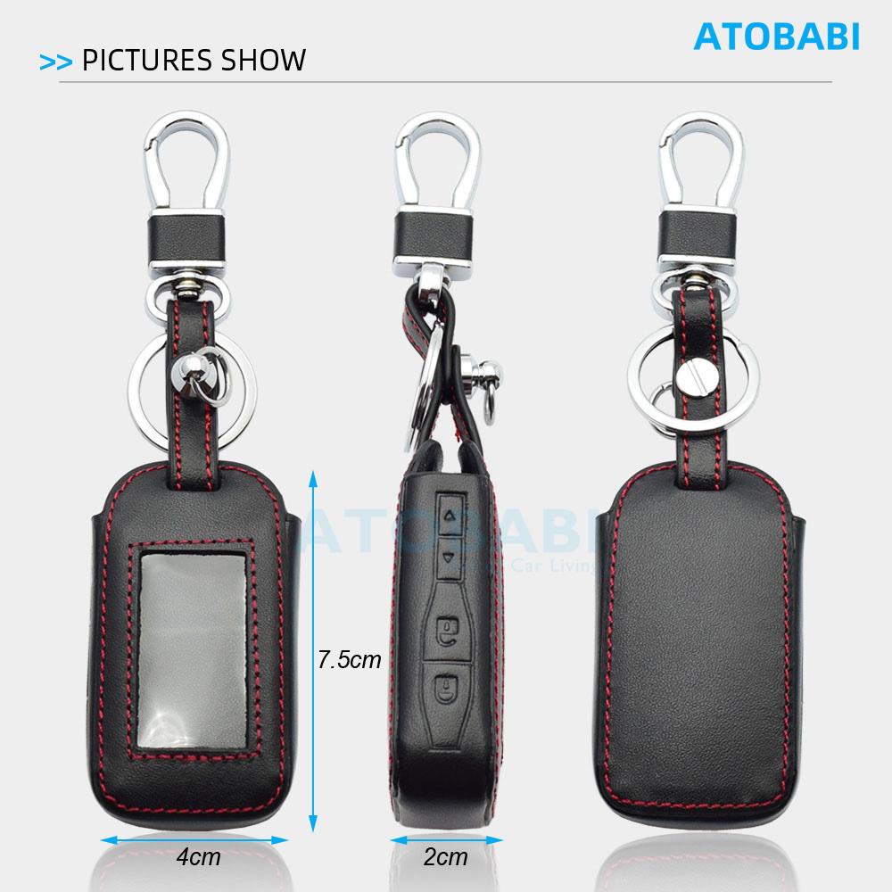 Leather Key Cover Bag For StarLine E60 E90 E61 E91 E63 E93 E65 E95 E66 E96 V2 E97 ECO E7 LTE Two Way Car Alarm LCD Remote Cases