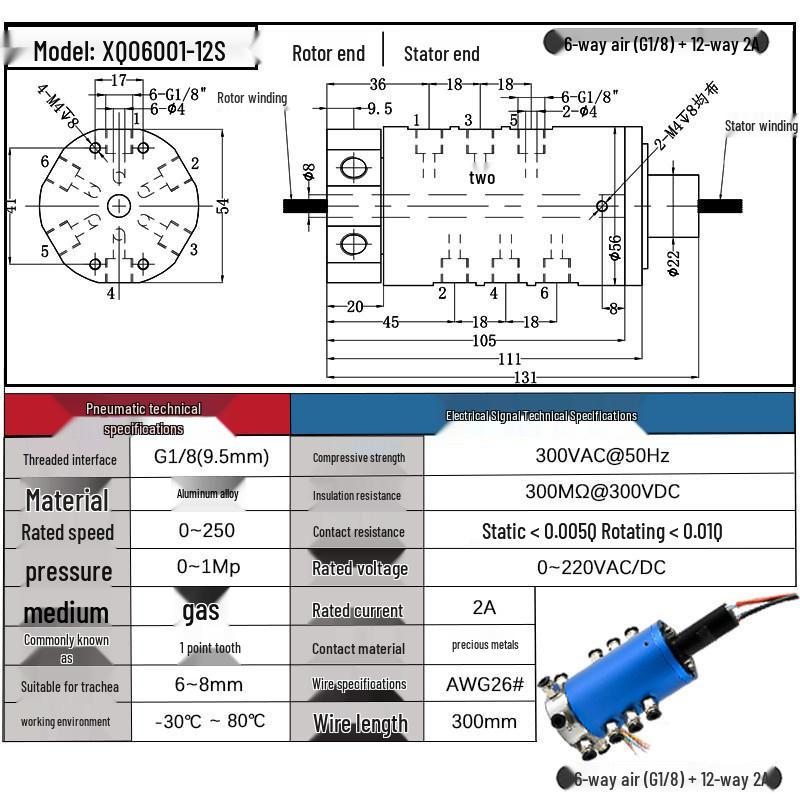 High-Speed 360° Pneumatic-Electric Slip Ring with Multi-Channel Gas-Liquid Integration