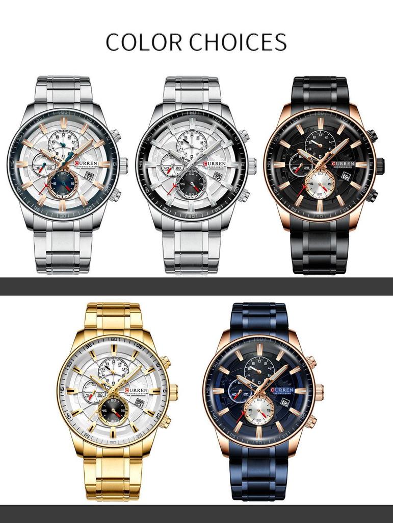 CURREN 8362 Men's Waterproof Six-Hand Business Calendar Watch