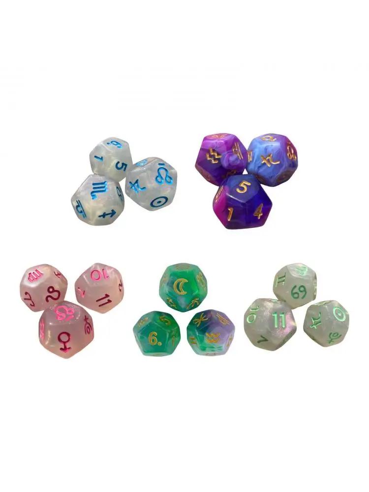 3x 12 Sided Dice Entertainment Toys Astrology Dice for KTV Role Playing Game Table Party Dice Multifaceted Party Game