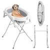 2-in-1 Foldable Dog Bathtub with Stand, Portable Pet Washing Station for Small Medium Dogs