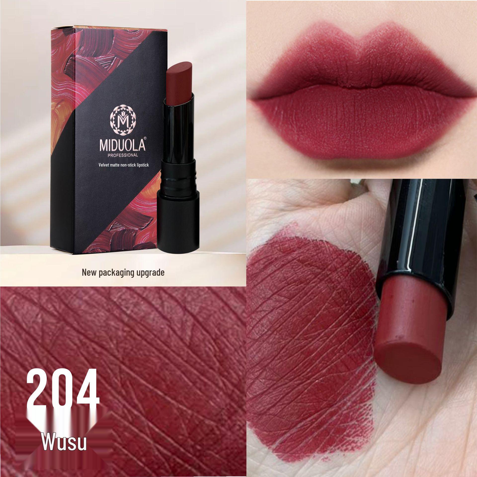 

Midora Velvet Matte Lipstick in Misty Mocha: Long-lasting, Non-Staining, Moisturizing for Students. 3.8g