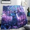 Deer Print Flannel Blanket, High quality Comfortable for All Seasons, Home Decor, Warmth and Comfort, Perfect for Christmas Gifts