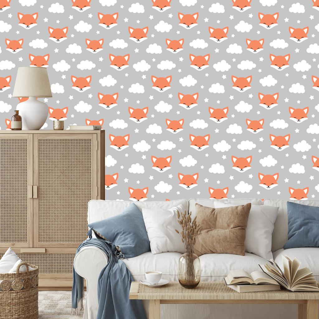 Foxes from the Clouds Wallpaper for Living Room and Bedroom 50x1000