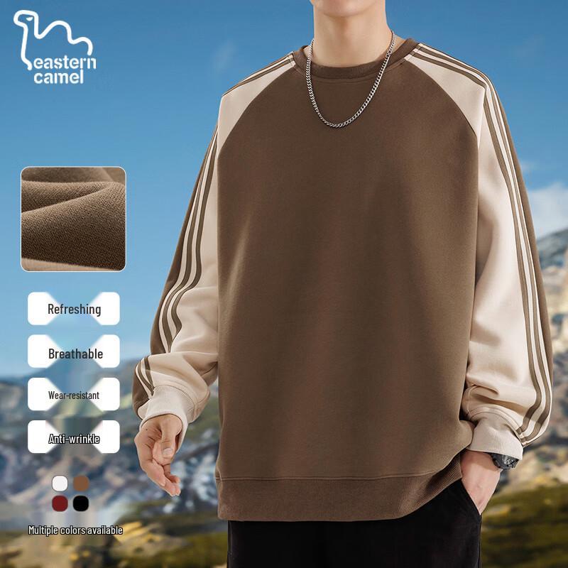 

EASTERN CAMEL Men s Color Block Striped Crewneck Sweatshirt XL