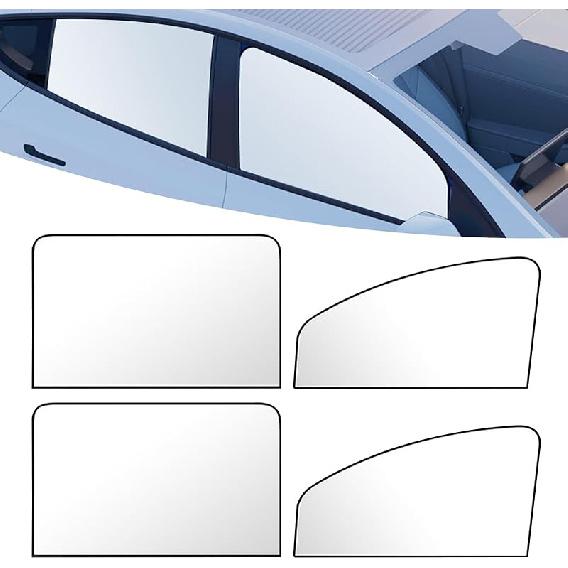 4 PCS Car Side Window Sun Shade Replacement, 3M X 48CM X 62CM Front Side Window Protectors, 80CM X 48CM Vehicle Rear Window Curtain, Universal