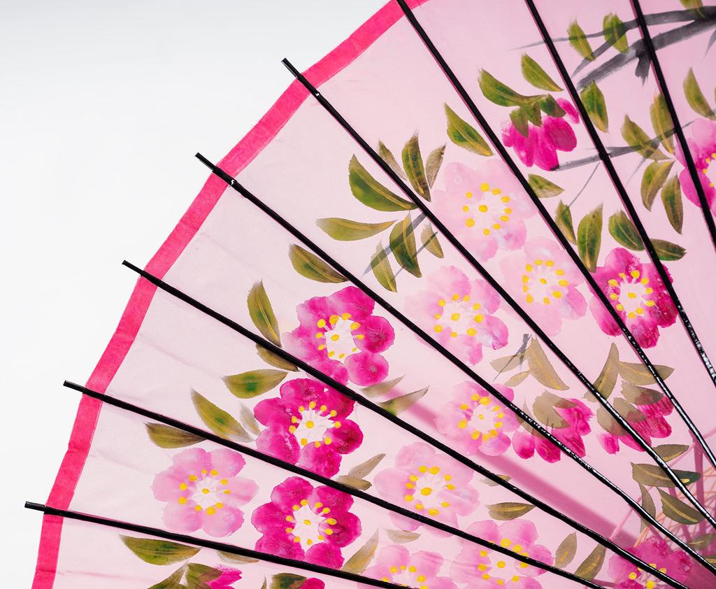 Yamamoto Bamboo Craftsman Japanese Silk Sakura Jointed Dancing Umbrella (YAMAMOTOTAKIZAYIKUYA) Umbrella, Umbrella, Painting, Pattern, (Pink)