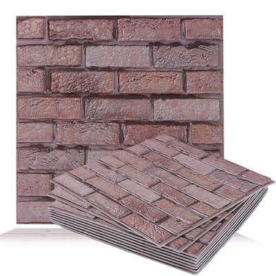 (Aupuru) Painel de Parede Papel de Parede 3D Tijolo 30cm x 30cm Conjunto de 10 peças Adesivo de Azulejo Descolar e Colar Estilo Tijolo Antigo DIY Remodelação Removível Aluguel