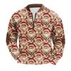 Men's Fashion Christmas Printed Corduroy Zipper Shirt