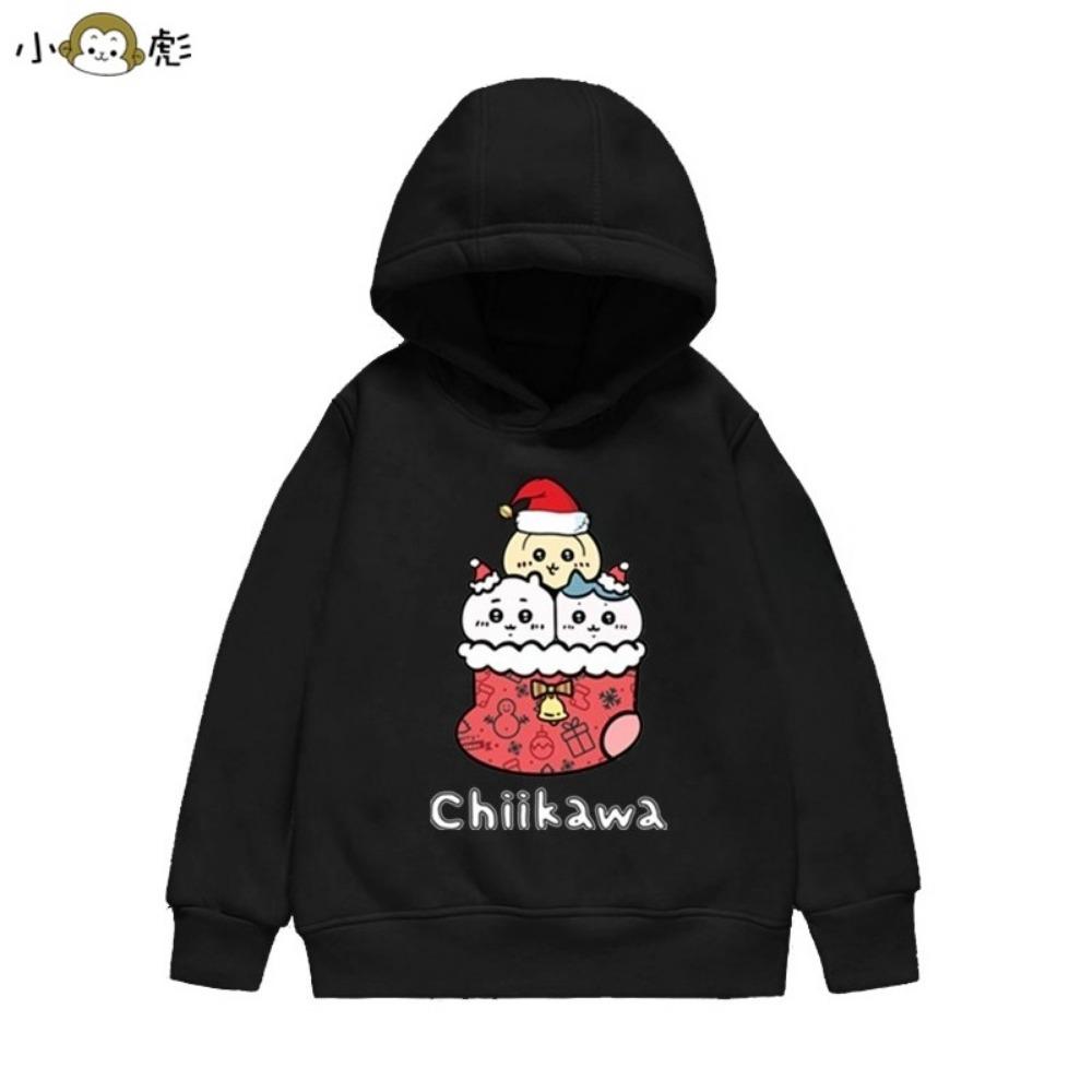 Children's Autumn and Winter Christmas Joint Jiyi Kawa Hooded Sweatshirt Printed Boys and Girls Children's Casual Pullover