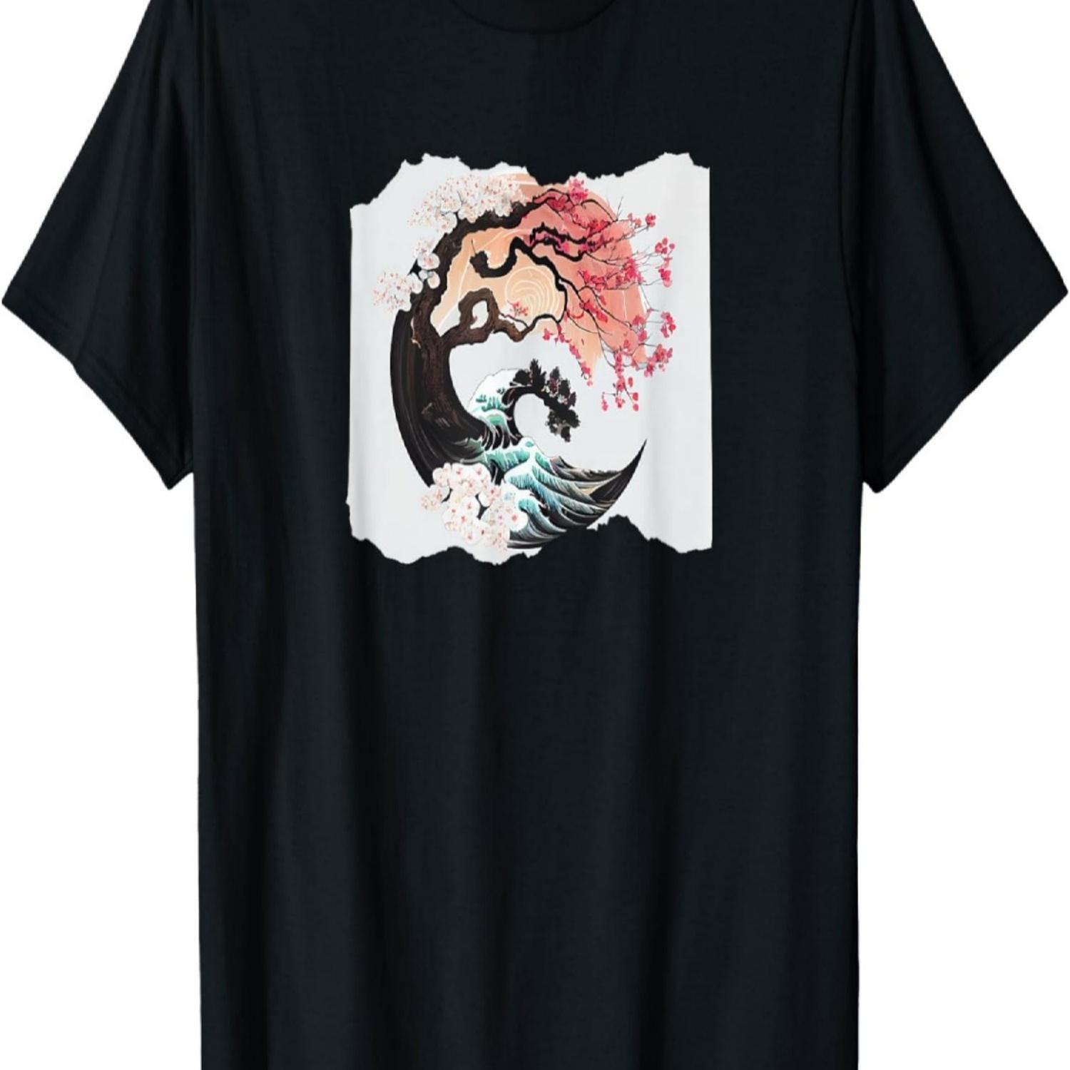 Great Wave Bonsai Cherry Blossom T-Shirt S чёрный