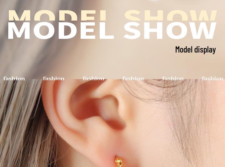 Gold-Plated Geometric Hoop Earrings: Black & White Oil Drip, European Retro Style for Women