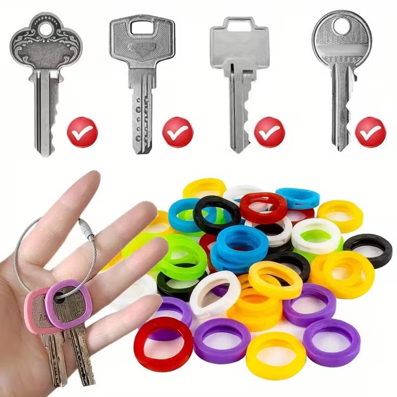 12pcs Colorful Silicone Key Covers | Animal & Heart Designs for Easy Key ID | Home Office Use