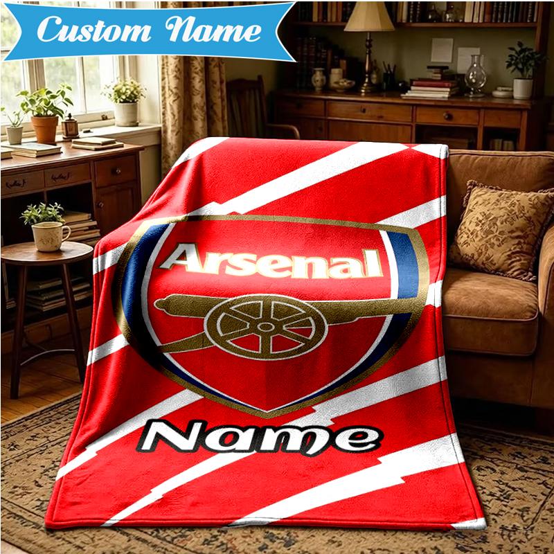 Custom Name Nassr FC Crest Blanket Lightweight Ideal Bedding Blanket Perfect for Travel, Camping, Living Rooms, Sofas, Christmas Gift