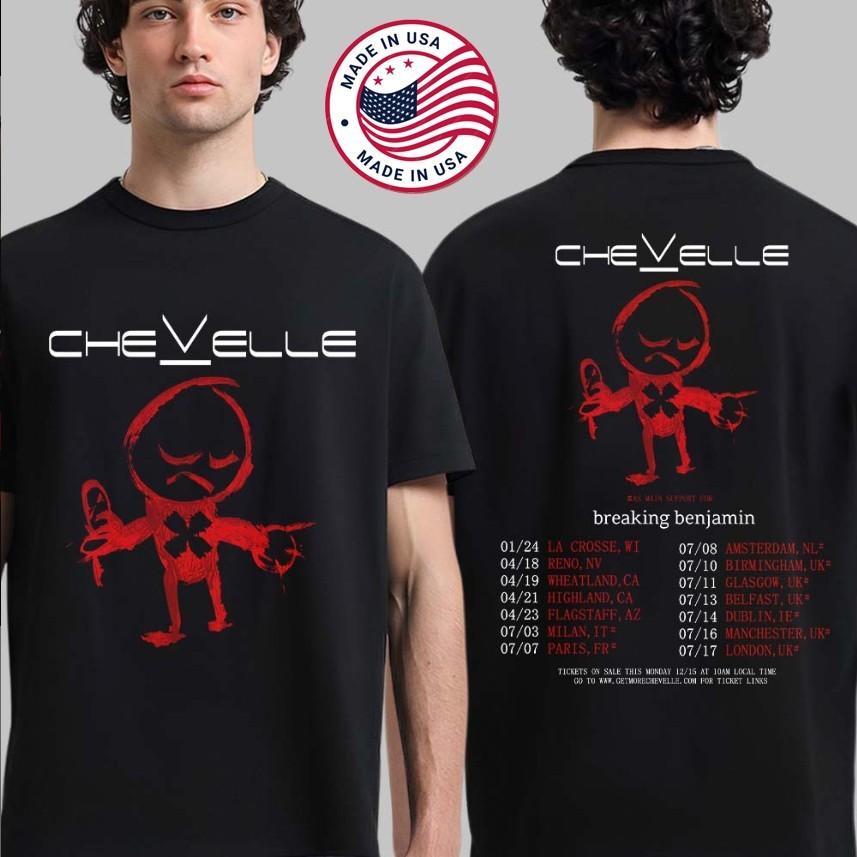 

Chevelle World Tour 2026 Schedule Dates TShirt Two Sided Concert Fan Merch Tee Unisex T-Shirt M