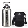 SANTECO Vacuum Insulated Water Bottle, Large Capacity, 1900ml, Keeps Cold or Hot, Stainless Steel Bottle with Straw, Compatible with Direct Drinking S