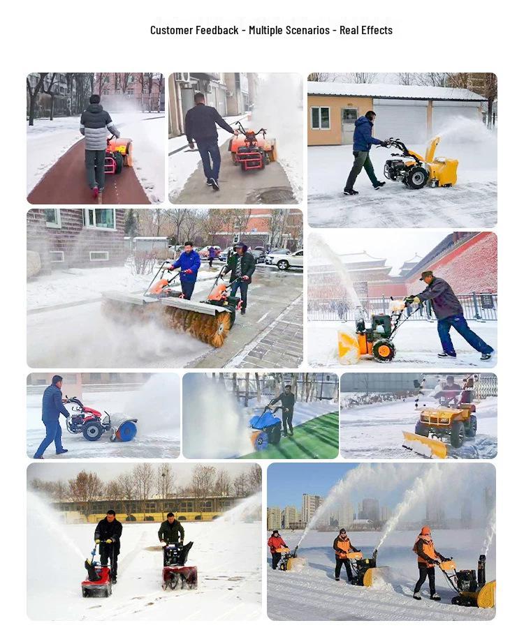 15 HP Electric Start Snow Thrower - Push Snow Sweeper & Shovel for Roads and Schools