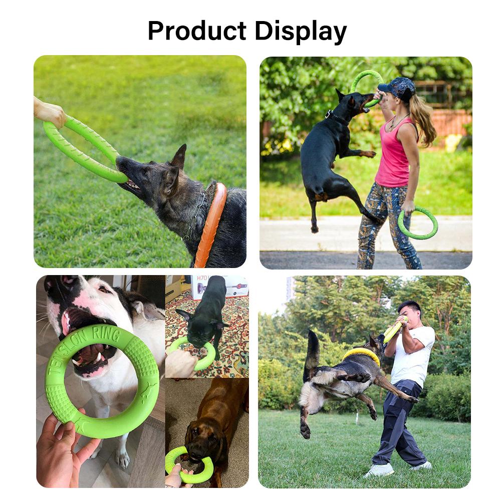 Rund Ring Hundleksaker Bitmotstånd Flygande Flytande Träningsring Dragleksaker EVA Interaktiv Tugg leksak för Små Medelstora Hundar