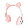 LXB39C Kids Headphone Bluetooth 5.0 Foldable Wireless Glowing Music Cat Ear Headphone for Kids