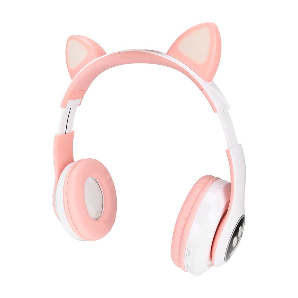 LXB39C Kids Headphone Bluetooth 5.0 Foldable Wireless Glowing Music Cat Ear Headphone for Kids