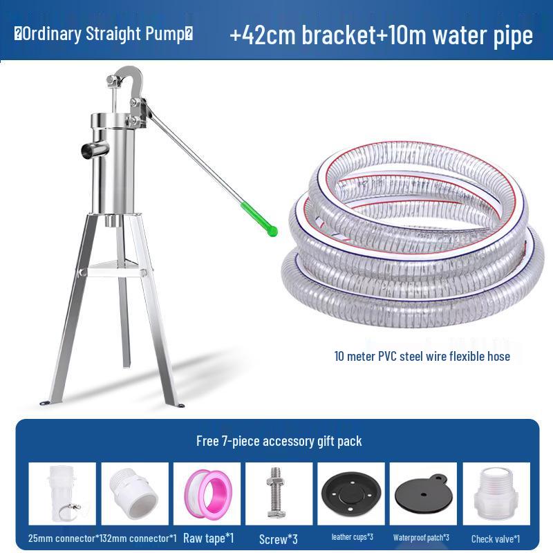 Landelijk Ouderwets Gietijzeren Handbediende Roestvrijstalen Putpomp