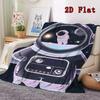 Cute Astronaut 2D Flat Pattern Flannel Blanket High quality All Seasons Warmth and Comfort Perfect for Christmas Gifts.MMT0918241