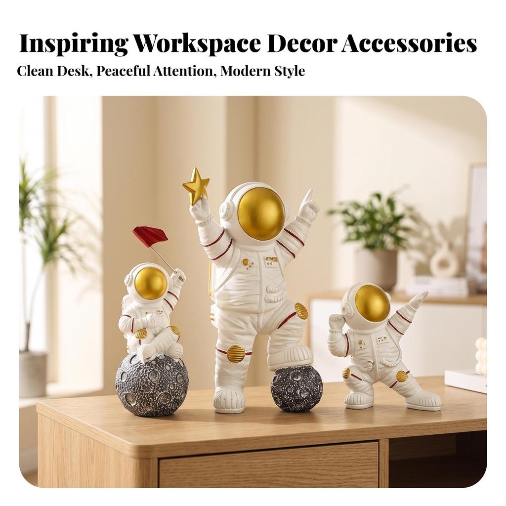 3 Pieces Astronaut Figurines Decorative Figurine Collectible for Desks