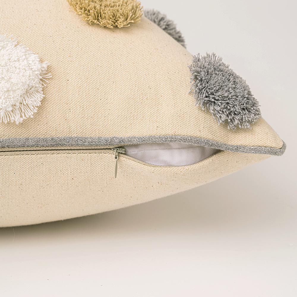 B&B Ins Wind Tufted Pillow Case Nordic Geometric Living Room Sofa Cushion Waist Pillow Rainbow Tassel Bedroom Pillow