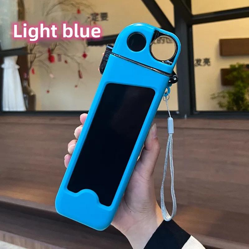 350ml Sports Water Cup Square Student Plastic Water Bottle Fitness Cup Straw Kettle Leak-proof Travel Outdoor Drinking Utensil