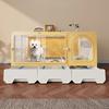 Villa pour Petit Chien avec Toilettes Cage Transparente Panoramique pour Animaux de Compagnie Suite Une Pièce Maison pour Animaux de Compagnie Spacieuse Séparation Système de Chenil pour Chiens