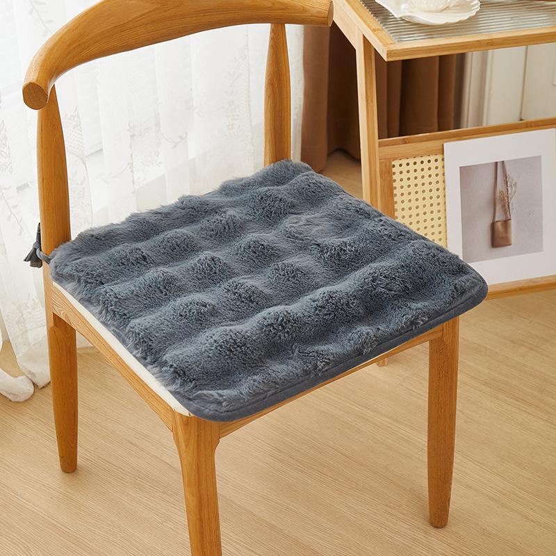 Premium Winter Plush Seat Cushion Thick Warm Non-Slip Chair Pad for Office Home Comfort Soft Cover
