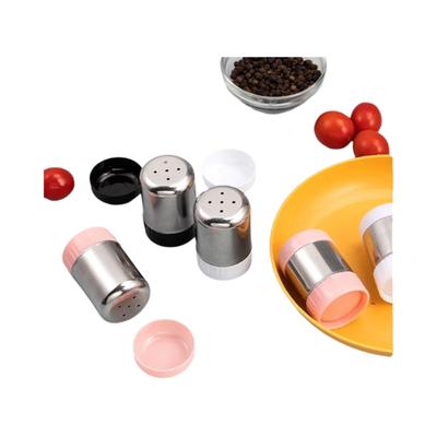 5-hole Salt Shaker Stainless Steel Kitchen Tool Mini Seasoning Bottle with Dust Cover Condiments Storage Small Pepper Bottle