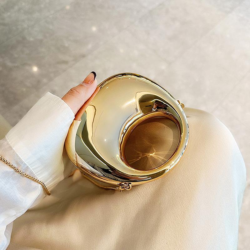 Damekjede Crossbody-veske Liten veske Akryl Metallisk glans Halvmåne Fest Bankett Dameveske Luksushåndveske