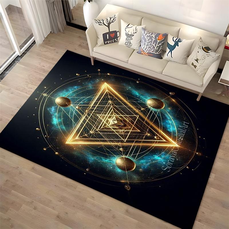 "Geometric Cosmic Art Rug" Non-slip rug suitable for living room and bedroom sofas