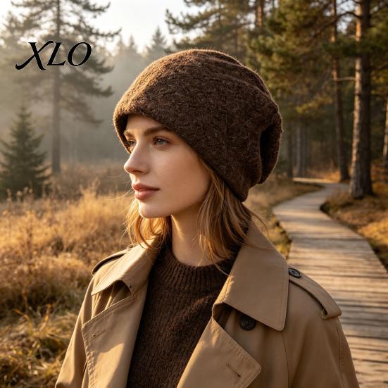 Weiche Thermomütze für Herbst Winter Strickmützen Damen, Dicke Slouchy Beanie mit Diamant-Plüsch-Struktur, Warm Gemütlich Lässig Outdoor Pendeln Skifahren