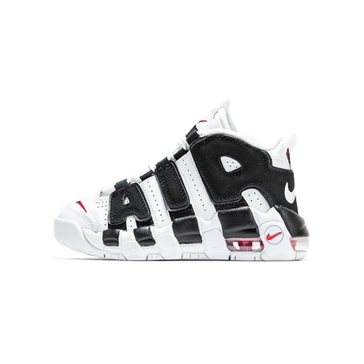 

New Nike Air More Uptempo Shock Absorbers Mid Top Vintage Basketball Shoes Black White Children Aged 3 7 Years Old DA9253-105 28