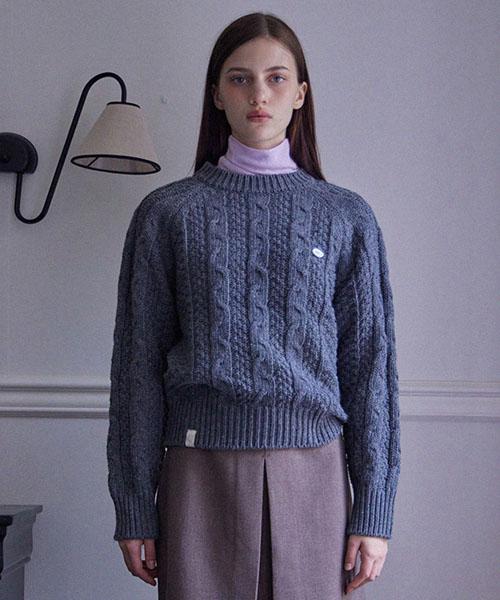 HAINT Standard Fit Cable Knit_Charcoal