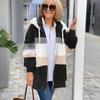 Fuzzy Fleece Jacket for Women Fluffy Sherpa Zip-Up Cardigan Fall Winter Warm Drawstring Hooded Coat with Pockets
