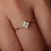 18K Gold-Plated Sterling Silver Four-Leaf Clover Zircon Ring for Women - Elegant and Versatile Design
