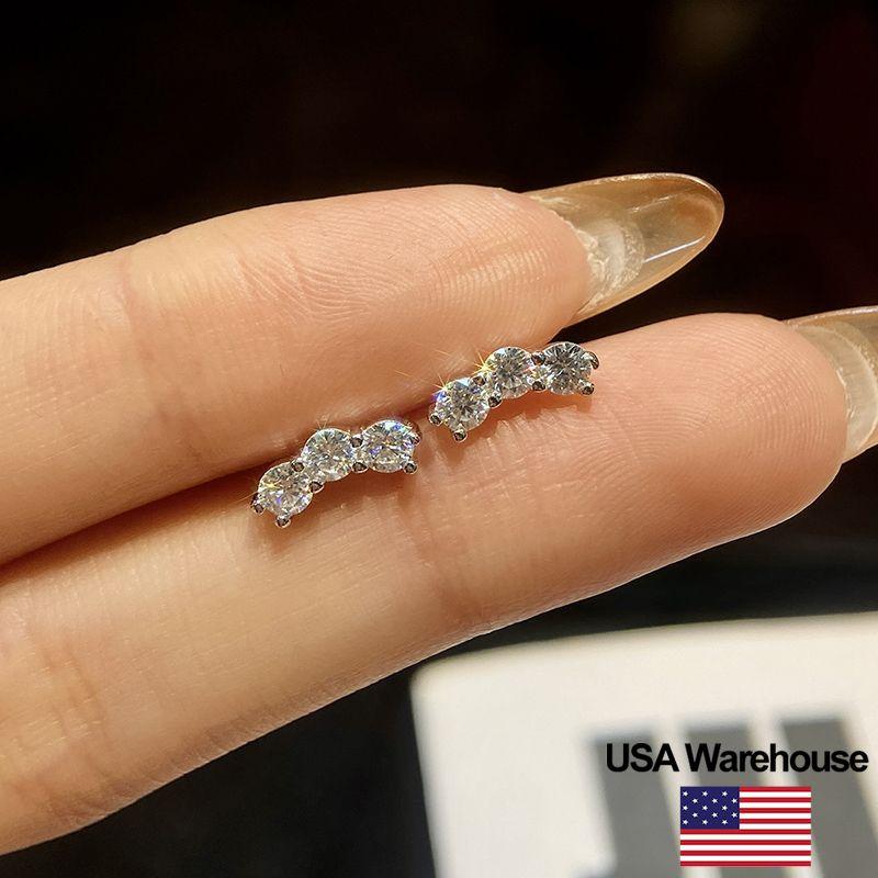S925 Silver 0.1CT Moissanite Diamond Symmetry Earrings for Women Anniversary Engagement Luxury High Quality Jewelry